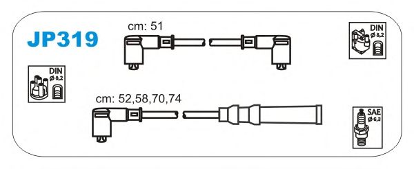 Комплект проводов зажигания JP319