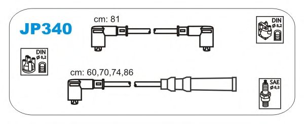 Комплект проводов зажигания JP340
