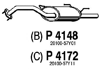 Глушитель выхлопных газов конечный P4148
