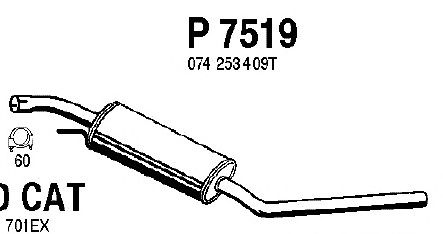 Средний глушитель выхлопных газов P7519