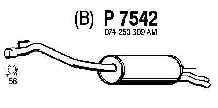 Глушитель выхлопных газов конечный P7542