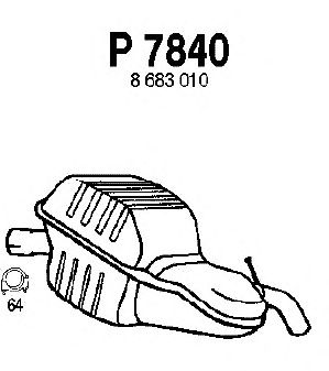 Silenziatore posteriore P7840