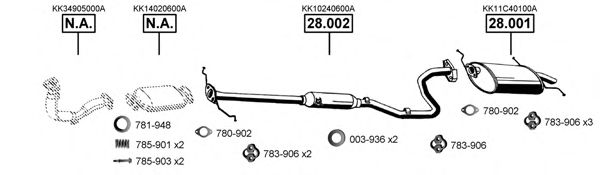 Impianto gas scarico KI280300