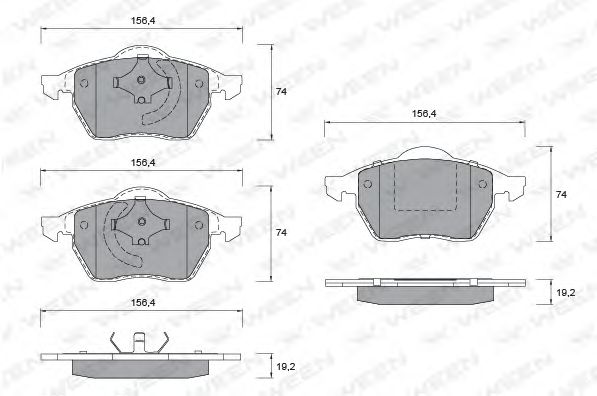 Комплект тормозных колодок, дисковый тормоз 151-1342