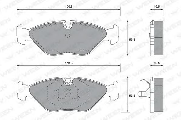 Комплект тормозных колодок, дисковый тормоз 151-1523