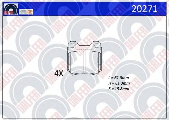 Комплект тормозных колодок, дисковый тормоз 20271