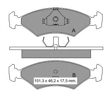 Комплект тормозных колодок, дисковый тормоз 832192