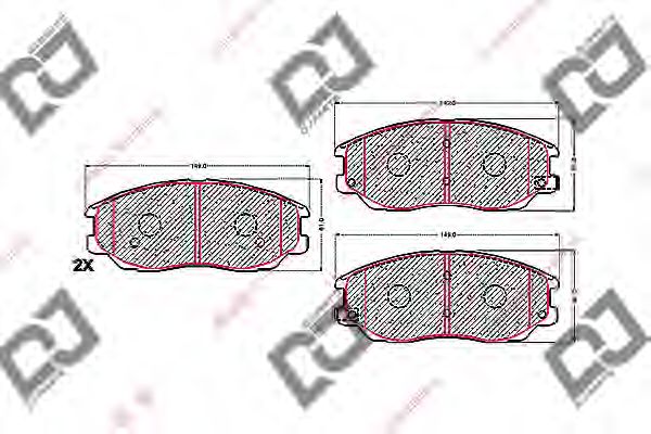 Комплект тормозных колодок, дисковый тормоз BP1620