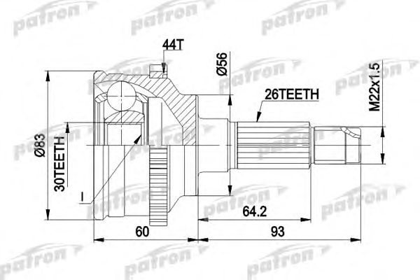 Joint Kit, drive shaft PCV1304A