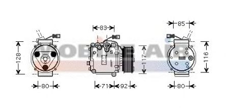 Compressor, airconditioning 6025K169