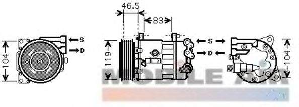 Compressor, airconditioning 6040K326