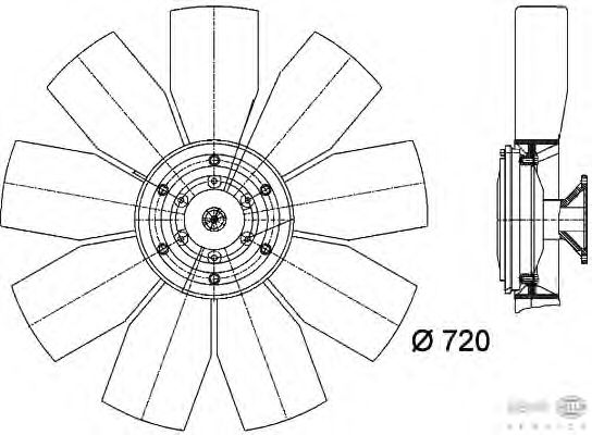 Fan, motor sogutmasi 8MV 376 727-071