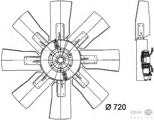 Ventilador, refrigeración del motor 8MV 376 728-121