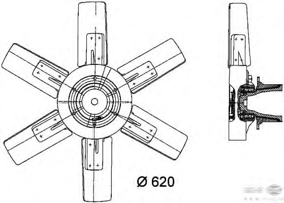 Вентилятор, охлаждение двигателя 8MV 376 730-281