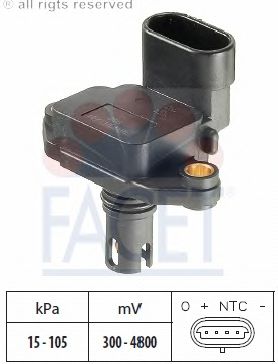 Hava basinç sensörü, Yükseklik uyarlamasi; Sensör, Emme borusu basinci 10.3088