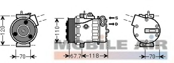 Compressor, ar condicionado 6017K384