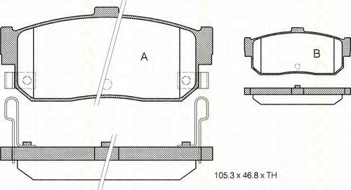 Комплект тормозных колодок, дисковый тормоз 8110 14018