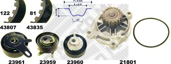Water Pump & Timing Belt Kit 41819
