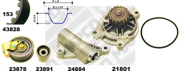 Water Pump & Timing Belt Kit 41833