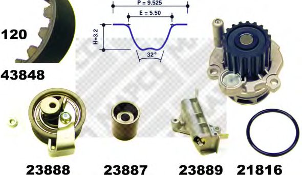 Water Pump & Timing Belt Kit 41848