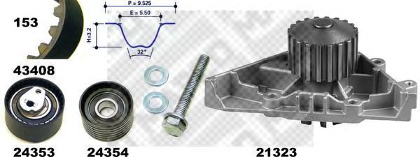 Water Pump & Timing Belt Kit 41408