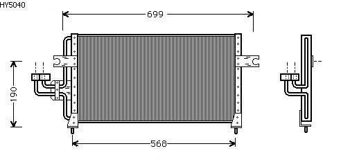 Condensator, airconditioning HY5040