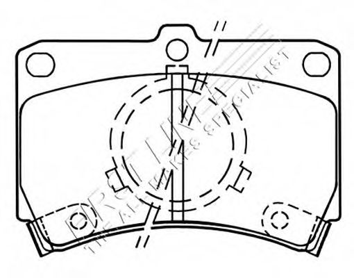 Kit de plaquettes de frein, frein à disque FBP1450