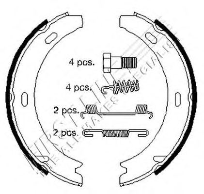 Комплект тормозных колодок, стояночная тормозная система FBS108