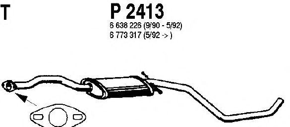 Средний глушитель выхлопных газов P2413