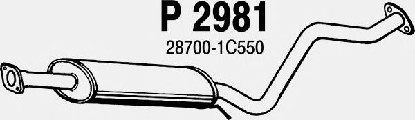 Средний глушитель выхлопных газов P2981