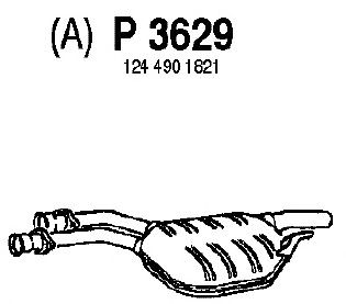 Средний глушитель выхлопных газов P3629