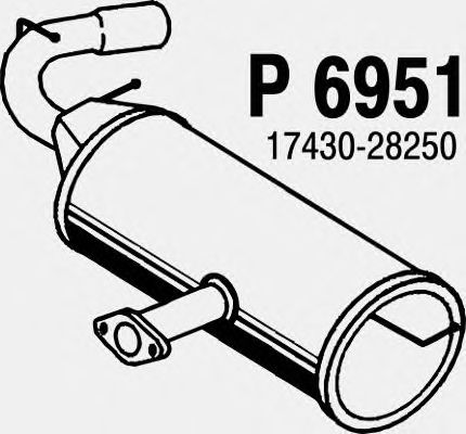 Глушитель выхлопных газов конечный P6951