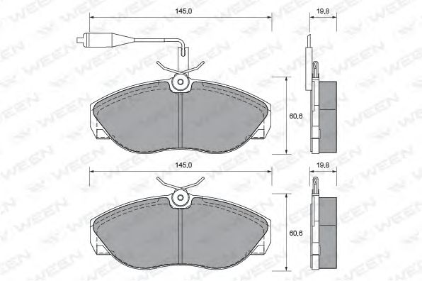 Комплект тормозных колодок, дисковый тормоз 151-1642