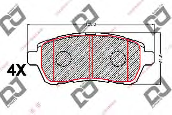 Комплект тормозных колодок, дисковый тормоз BP2142