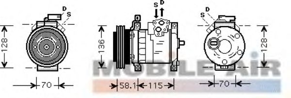 Compressor, airconditioning 0700K094