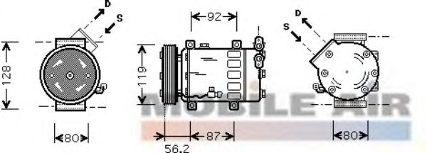 Compressor, airconditioning 0900K061