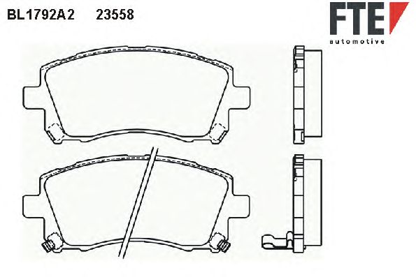 Комплект тормозных колодок, дисковый тормоз BL1792A2