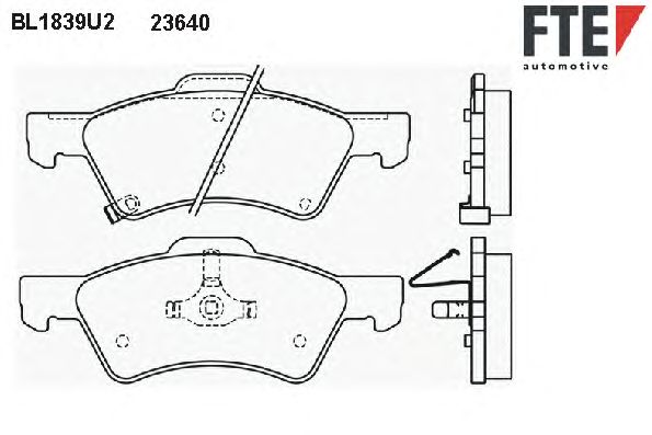Комплект тормозных колодок, дисковый тормоз BL1839U2