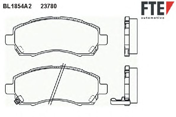 Kit de plaquettes de frein, frein à disque BL1854A2