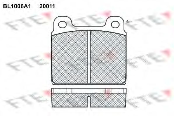 Комплект тормозных колодок, дисковый тормоз BL1006A1