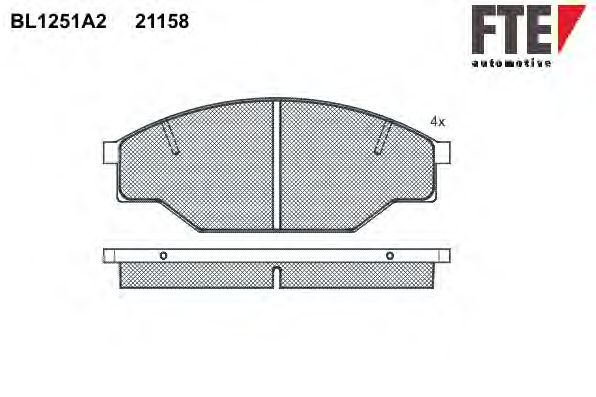 Комплект тормозных колодок, дисковый тормоз BL1251A2