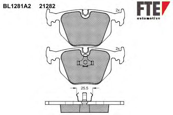 Kit de plaquettes de frein, frein à disque BL1281A2
