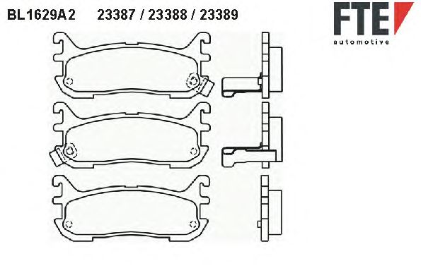 Комплект тормозных колодок, дисковый тормоз BL1629A2