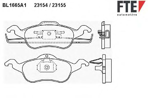 Комплект тормозных колодок, дисковый тормоз BL1665A1