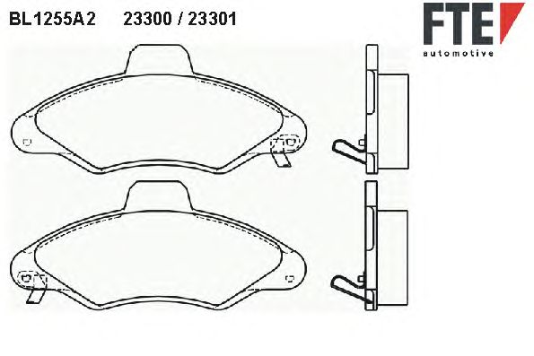 Комплект тормозных колодок, дисковый тормоз BL1255A2