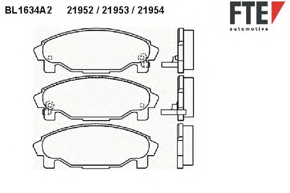 Kit de plaquettes de frein, frein à disque BL1634A2