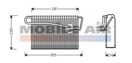 Evaporador, ar condicionado 6037V167