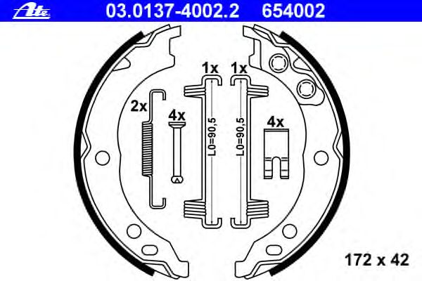 Комплект тормозных колодок, стояночная тормозная система 03.0137-4002.2