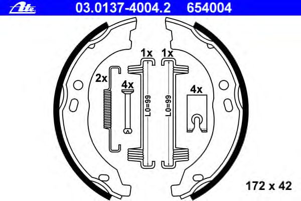 Комплект тормозных колодок, стояночная тормозная система 03.0137-4004.2