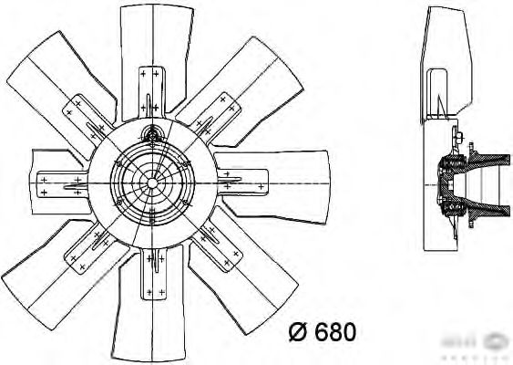 Ventilador, refrigeração do motor 8MV 376 728-681